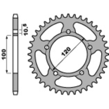 PBR acél standard hátsó lánckerék 4363 - 525 egyéb motorkerékpár alkatrész