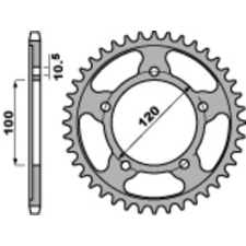 PBR acél standard hátsó lánckerék 4447 - 525 egyéb motorkerékpár alkatrész