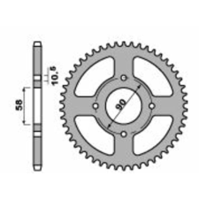 PBR acél standard hátsó lánckerék 4668 - 520 egyéb motorkerékpár alkatrész