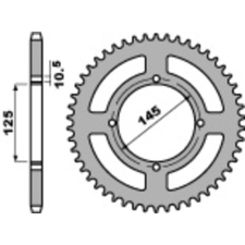 PBR acél standard hátsó lánckerék 857 - 520 egyéb motorkerékpár alkatrész