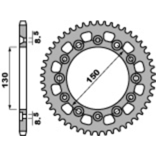 PBR Acél Standard Hátsó Láncsprocket 4308 - 520 egyéb motorkerékpár alkatrész