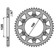 PBR Acél Standard Hátsó Láncsprocket 899 - 520 egyéb motorkerékpár alkatrész