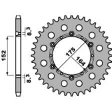 PBR Acél Standard Hátsó Láncszemkerék 856 - 520 egyéb motorkerékpár alkatrész