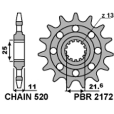 PBR Racing Acél Standard Első Láncszem 2172 - 520 egyéb motorkerékpár alkatrész