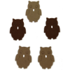 PC Filcfigura - Bagoly barna közepes | 5 darabos csomag