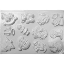 PC Gipszkiöntő forma - Karácsonyi 12motívumos dekorációs kellék