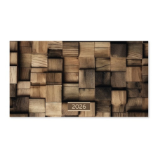 PD Calendar Naptár Tűzött mini zseb fekvő Wood 2026 naptár, kalendárium