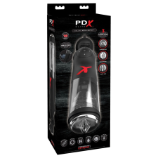 PDX Deluxe Mega-Bator - akkus, forgó, fel-le mozgó maszturbátor (fekete) egyéb erotikus kiegészítők férfiaknak