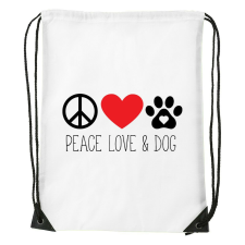 Peace love and dog - Sport táska fehér tornazsák