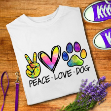 Peace, Love, Dog Női Póló ajándéktárgy