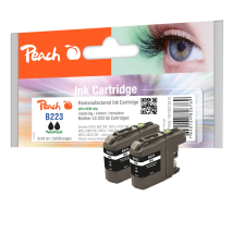 Peach (Brother LC-223BK) Tintapatron 2x Fekete (PI500-142) nyomtatópatron & toner