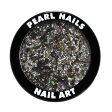 Pearl Holo Flitters díszítő pehely Fekete körömdíszítő