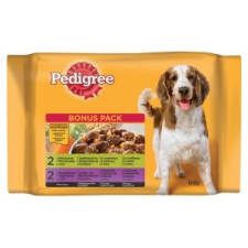 Pedigree Adult Csirke&Zöldség, Marha&Zöldség 4-pack 100g kutyaeledel