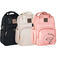  Pelenkázó hátizsák FLORA – AJÁNDÉK táskatartóval és USB kábellel - Black / Fekete pelenkázótáska