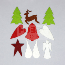 Pentacolor Kft. Filcfigura karácsonyi vegyes filcfigura (&quot;D&quot; vegyes, 9 db/cs) 35489 karácsonyi dekoráció