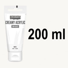 Pentart krémes akrilfesték selyemfényű 200 ml - FEHÉR akrilfesték