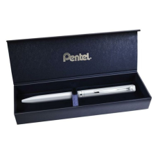 Pentel Rollertoll, 0,35 mm, rotációs, ezüst tolltest, PENTEL "EnerGel BL-2007" kék toll
