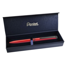 Pentel Rollertoll, 0,35 mm, rotációs, matt piros tolltest, PENTEL EnerGel BL-2507 kék (PENBL2507B) toll