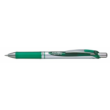 Pentel Zseléstoll, 0,35 mm, nyomógombos, PENTEL "EnerGel BL77", zöld toll