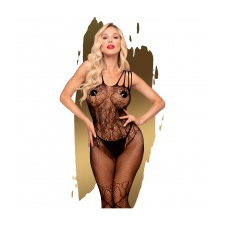 Penthouse lingerie Penthouse Dirty Mind - virágos-masni, nyitott, necc overall (fekete) body