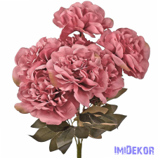  Peónia 7 ágú selyemvirág csokor 38cm - Fáradt Rózsaszín dekorációs kellék