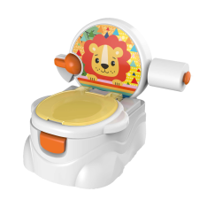 Pepita interaktív zenélő gyermek WC kivehető belső tartállyal - Oroszlán - fehér-narancs bili