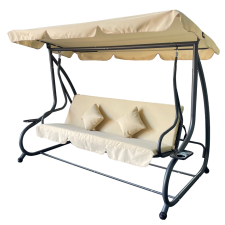 Pepita Relax Plus 4 személyes, dönthető kerti Hintaágy pohártartóval - bézs hintaágy