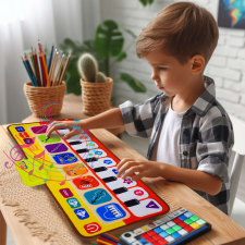 Pepita XXL interaktív Zongoraszőnyeg hangfelvevő és hangerőszabályozó funkcióval 30x80cm játékhangszer