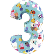 Peppa malac Blue 3-as szám fólia lufi 66 cm party kellék