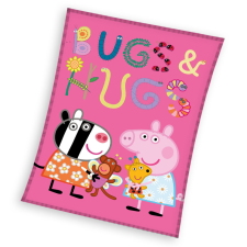 Peppa malac Bugs&Hugs coral fleece polár takaró 110x140cm lakástextília