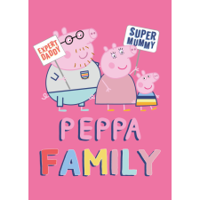 Peppa malac Family Pink polár takaró 100x140cm lakástextília