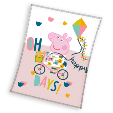Peppa malac Happy Days coral fleece polár takaró 130x170cm lakástextília