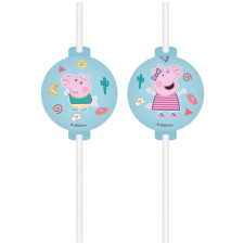 Peppa malac Messy Play papír szívószál, 4 db-os szett FSC party kellék