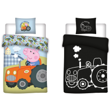 Peppa malac Tractor sötétben világító gyerek ágyneműhuzat 100x135cm, 40x60cm lakástextília