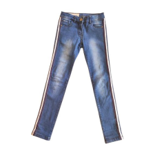  Pepperts! sötétkék oldalt csíkos lány farmernadrág (méret: 140) gyerek nadrág