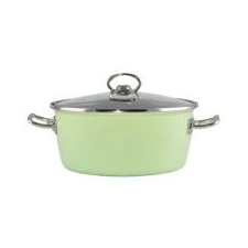 Perfect home elite zománcozott lábas + üvegfedő 22 cm, zöld (10409) edény