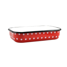 Perfect home Piros Pöttyös Zománcozott tepsi 33 cm edény