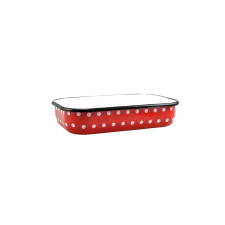 Perfect Home Piros Pöttyös Zománcozott tepsi 33 cm 10381 edény