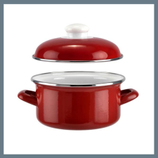 Perfect home Piros Zománcozott Lábas fedővel 16 cm 14209 edény