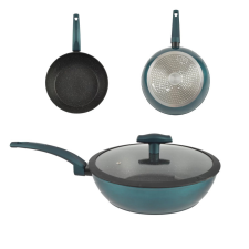 Perfect Home Sea Line tapadásmentes alumínium Wok üvegfedővel 28cm indukciós 15811 edény