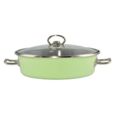 Perfect home Szeletsütő üveg fedővel zománcozott 24 cm 2,6 L zöld ELITE edény