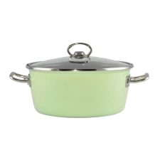 Perfect home Zöld Elite Zománcozott lábas 20 cm + üvegfedő edény