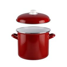 Perfect home zománcozott fazék + fedő 24 cm, piros (40232) edény