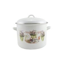 Perfect home Zománcozott fazék fedővel 26cm levendula mintás edény