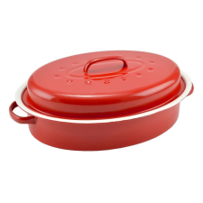 Perfect Home Zománcozott kacsasütő 37*26cm Piros-Fehér 10379 edény