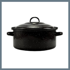 Perfect home Zománcozott Lábas fedővel 27 cm 2,8 liter fekete 10389 lakástextília