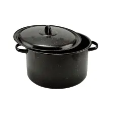 Perfect home Zománcozott Lábas fedővel 30 cm 10,5 liter fekete edény