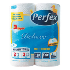Perfex Kéztörlő tekercses háztartási PERFEX Boni 3 rétegű 2 tekercses papírárú, csomagoló és tárolóeszköz