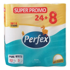 Perfex Toalettpapír perfex 3 rétegű 24+8 tekercses higiéniai papíráru