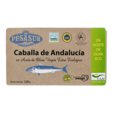 Pesasur Makréla filé bio extraszűz oliva olajban dobozban 120g konzerv